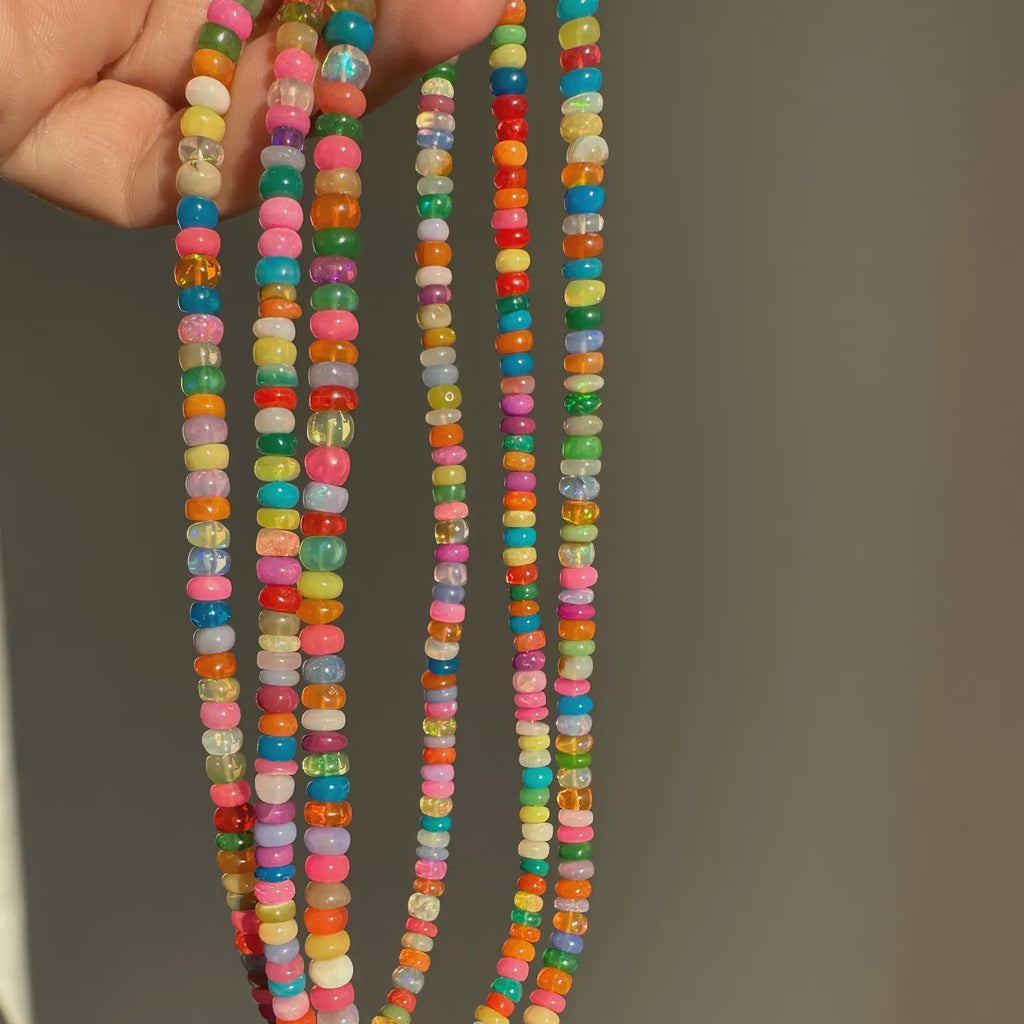 Bright Candy Opal - Bold Summer Pink/Green Opal Necklace