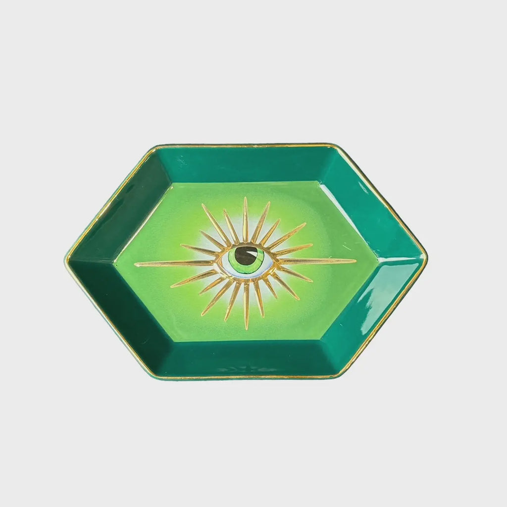 Evil Eye Trinket Dish - Green