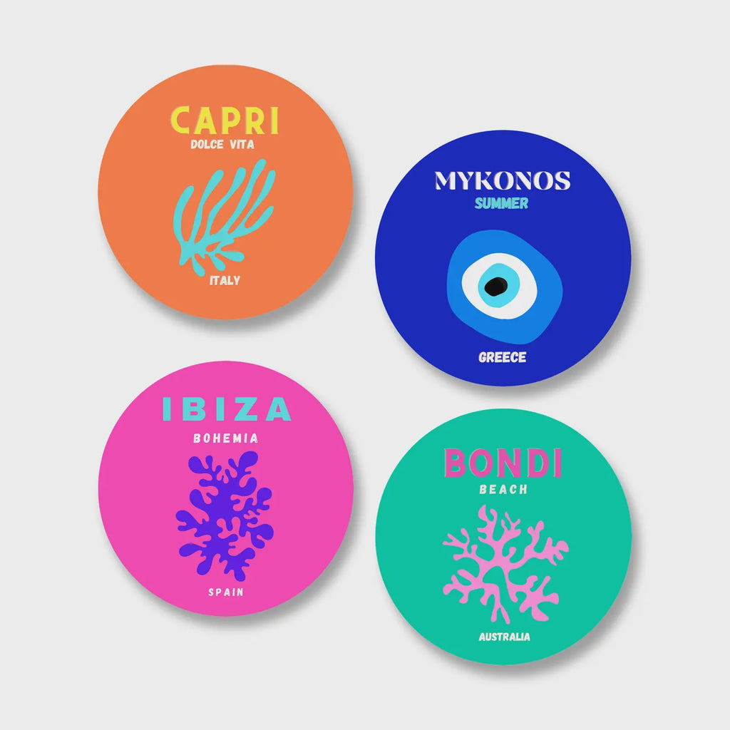 Ceramic Coasters - Dolce Vita - Set of 4