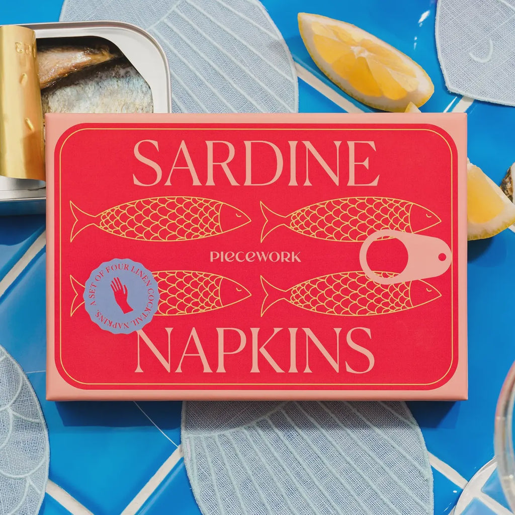 Sardine Cocktail Napkins - Set of 4