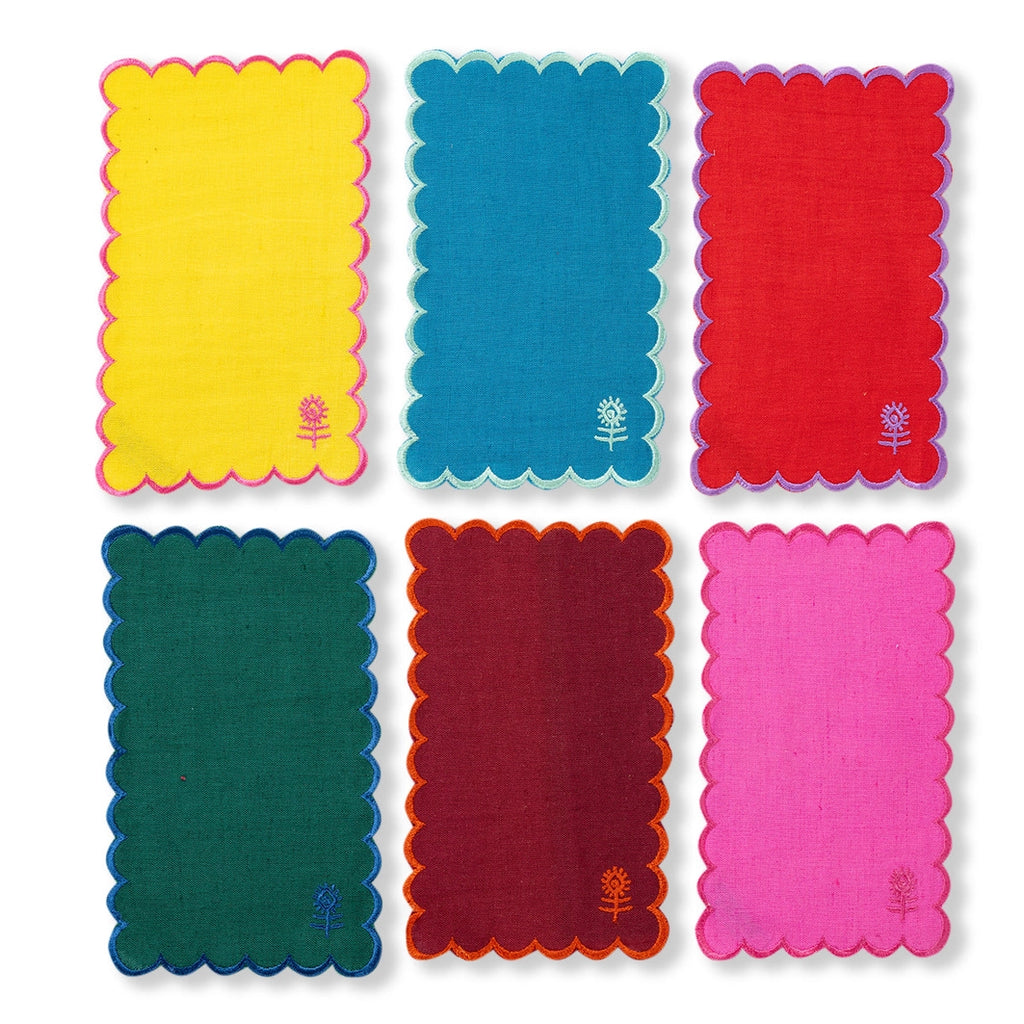 Linen Multicolor Cocktail Napkins