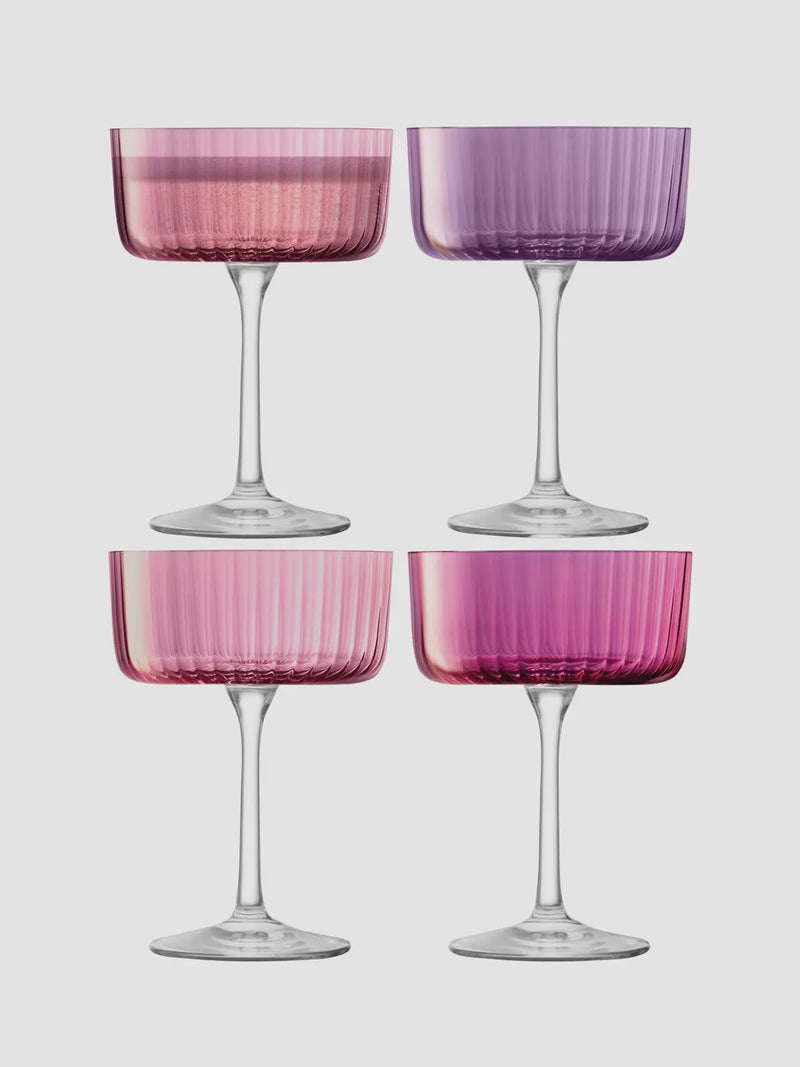 Gems Champagne/Cocktail Glass - Set of 4 - Assorted Garnet