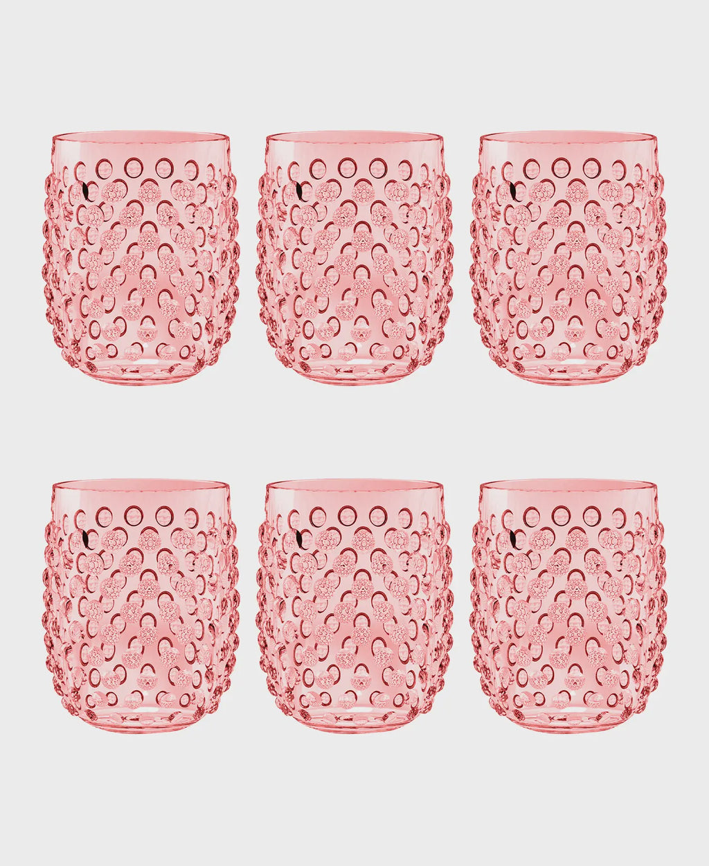 Hobnail Acrylic Stemless Glass- Pink