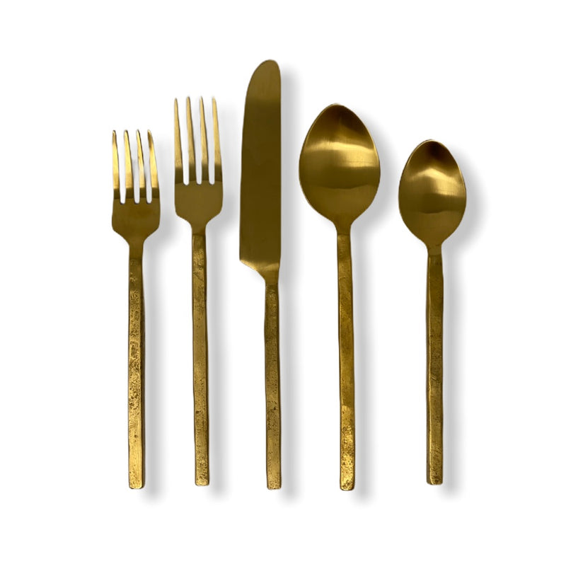 Forged Gold Flatware, Set of 5