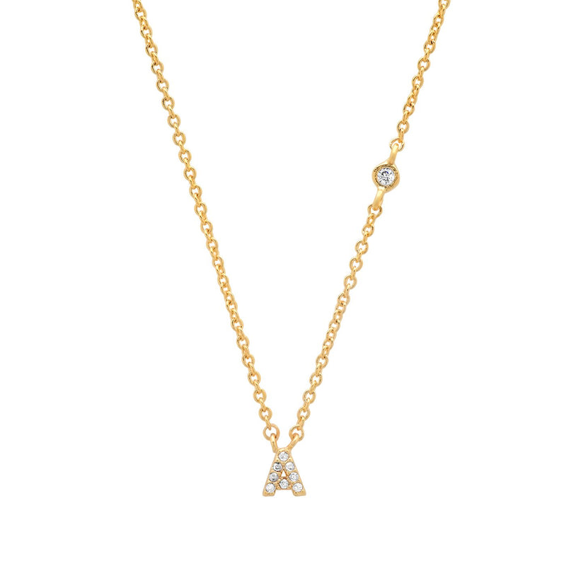 CZ Initial Necklace - A