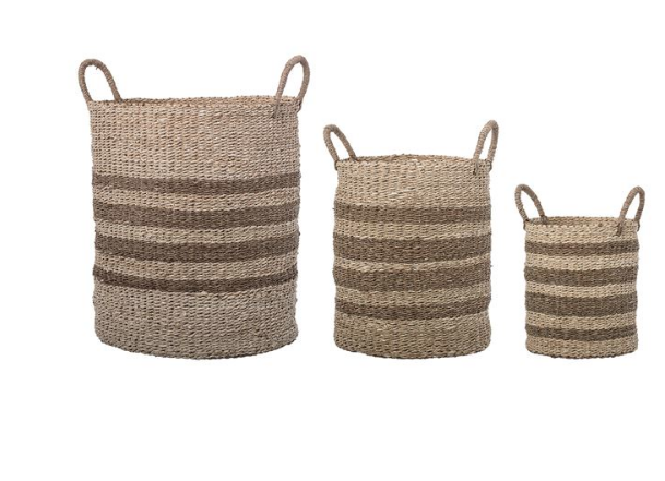Large Natural Seagrass & Palm Basket