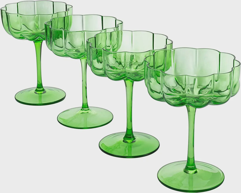 Flower Cocktail Coupe - Green