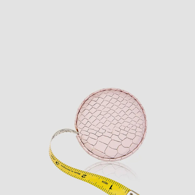 Tape Measure in Petal Pink Embossed Python Leather