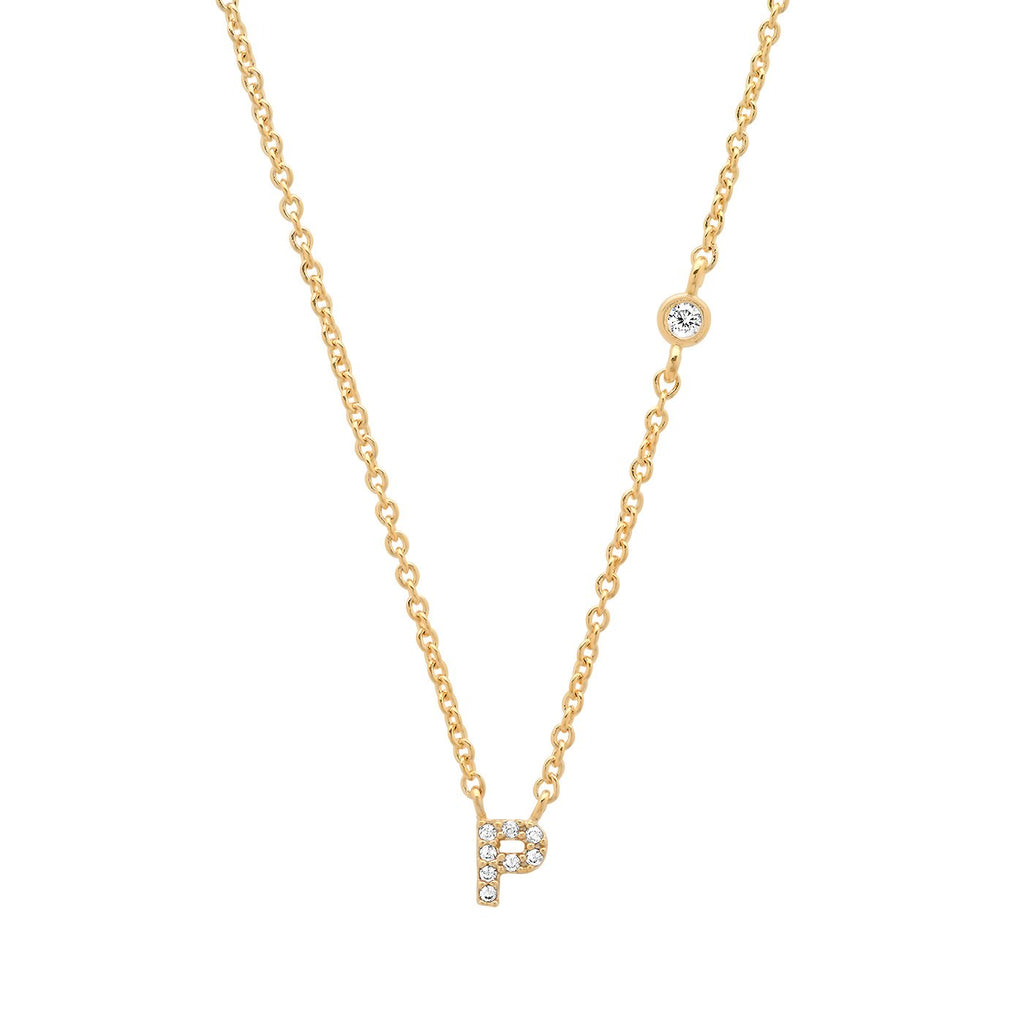 CZ Initial Necklace - P
