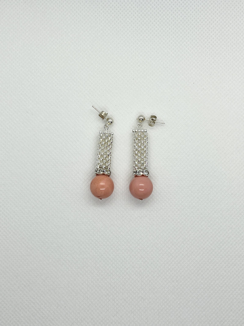 Pink Shell Bead Earrings