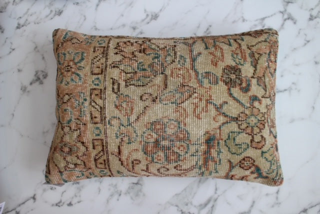 Vintage Rug Pillow with Insert 16" x 24" - Nineteen