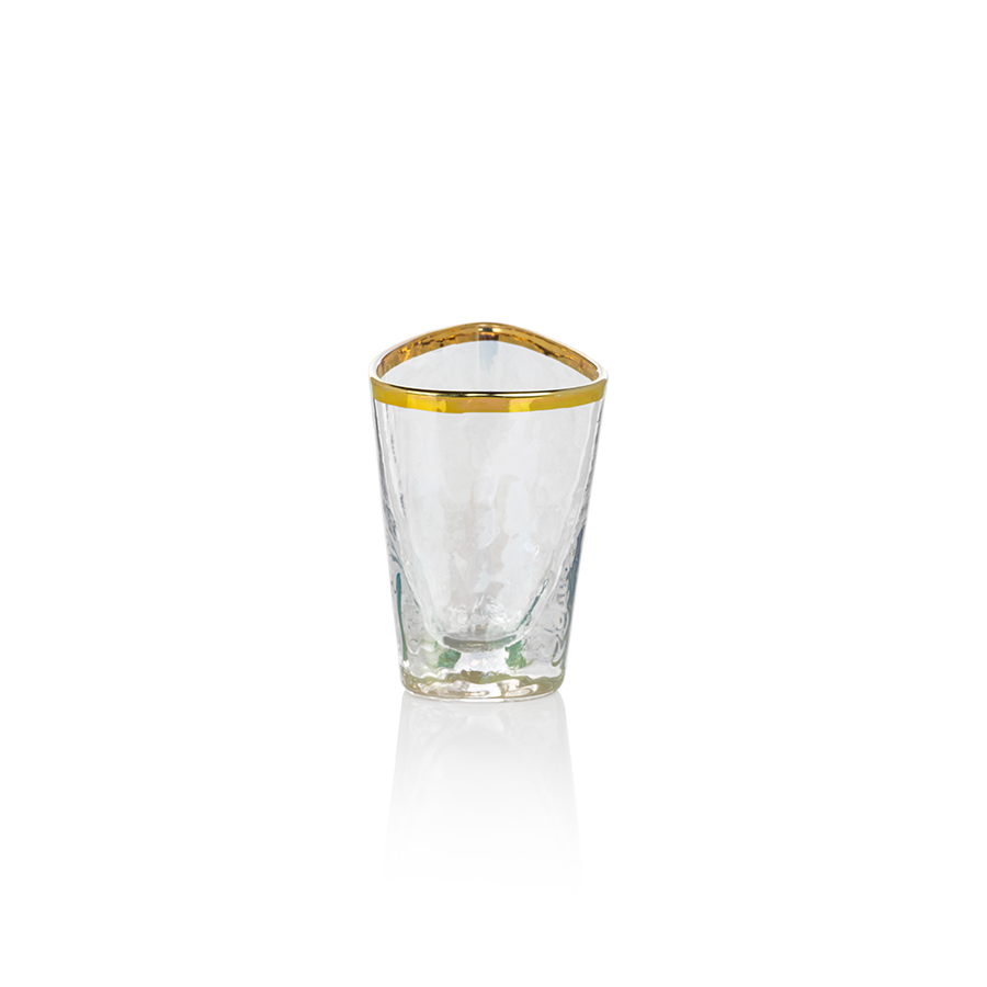 Triangular Shot Glass - Luster with Gold Rim