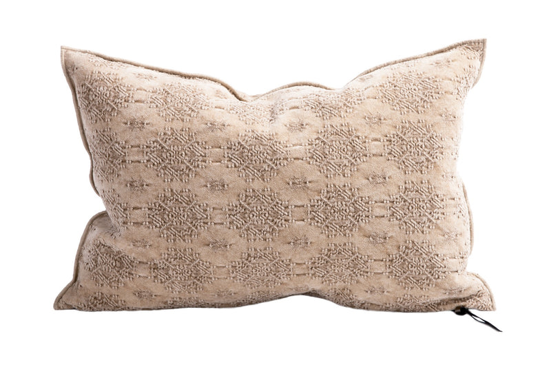 Vice Versa Jacquard Kilim Cushion with Insert - Nude - 16"x24"