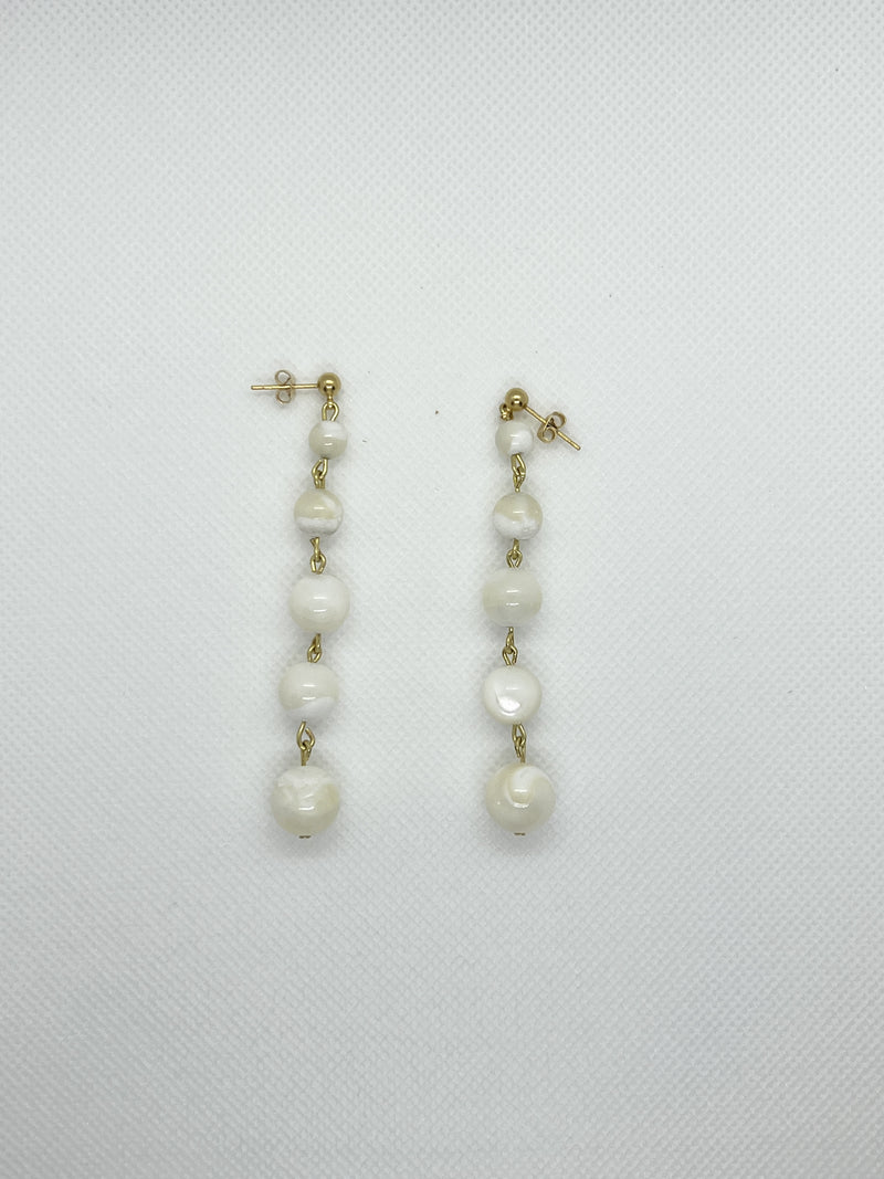 Mother of Pearl Drop Beaded Earrings