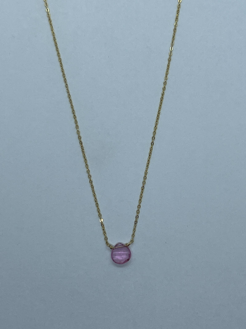 Pink Tourmaline Quartz Necklace