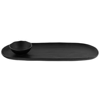 Black Stone Platter/Bowl Set