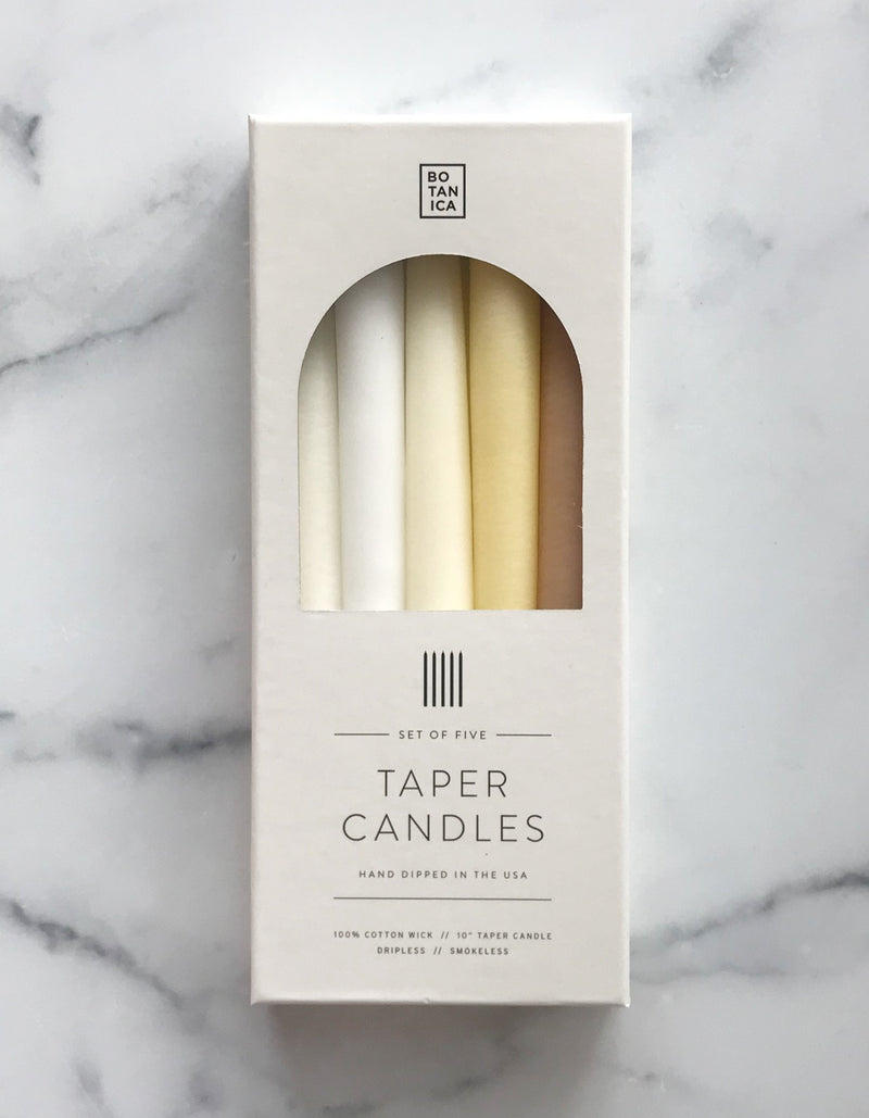 Taper Candles-Neutral/Set of 5
