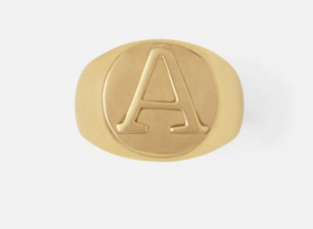 Gold Napkin Ring Letter - A