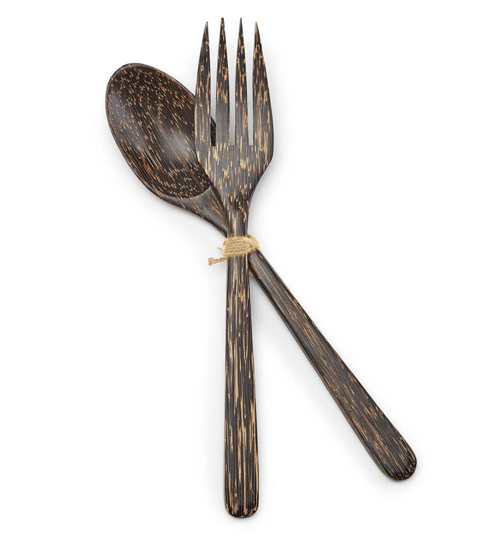 Hand Carved Fork and Spoon set