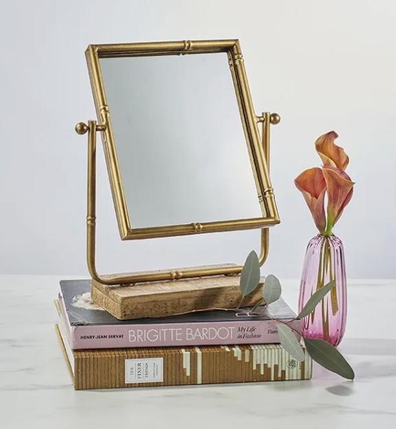 Antiqued Bamboo Vanity Mirror