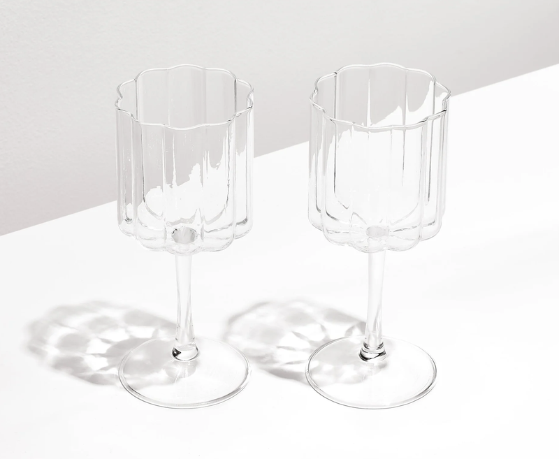 Wave Wine glass - Clear