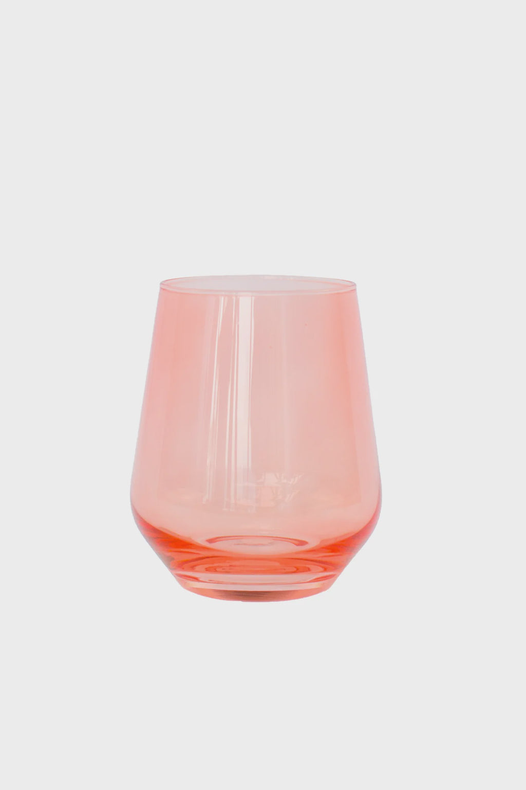 Colored Stemless Wine Glass - Coral Peach Pink