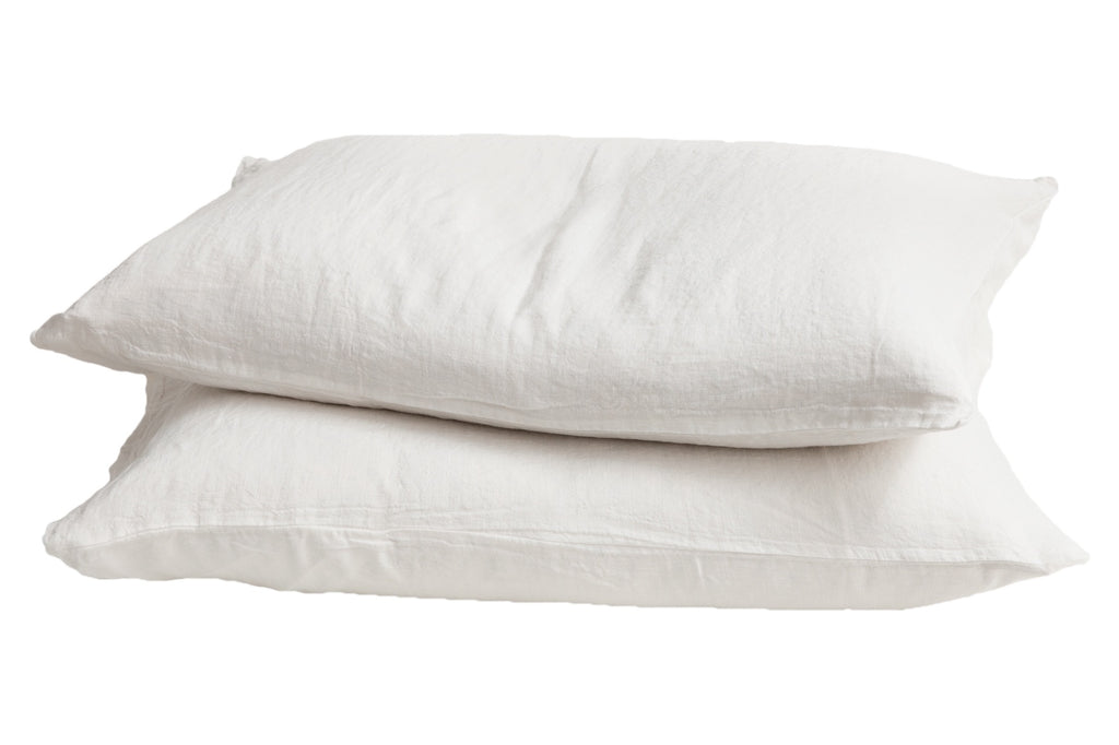 Vice Versa Washed Linen Crepon Cushion with Insert - White - 20"x28"