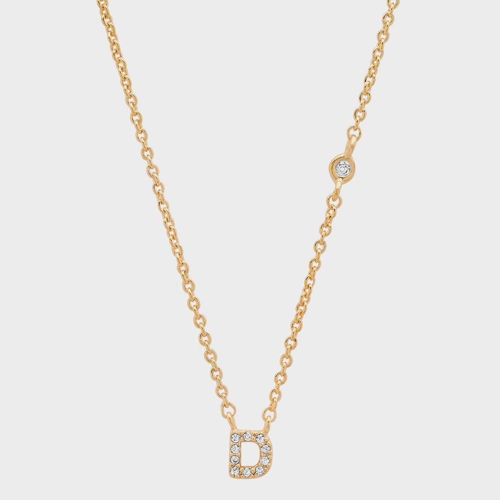 CZ Initial Necklace - D