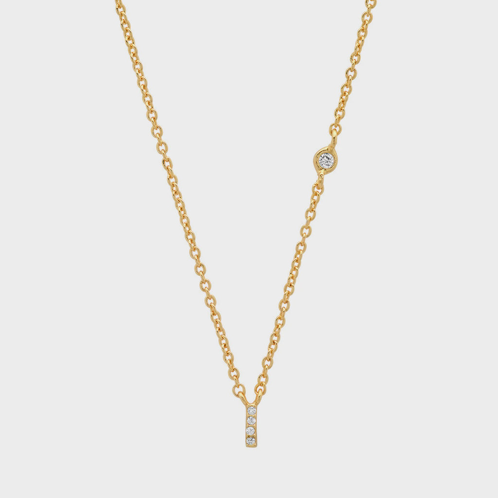 CZ Initial Necklace - I