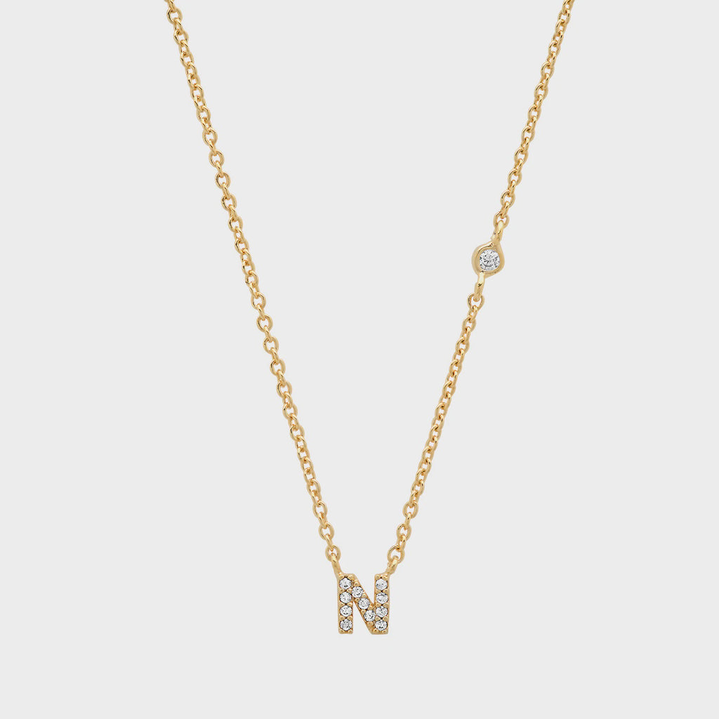 CZ Initial Necklace - N