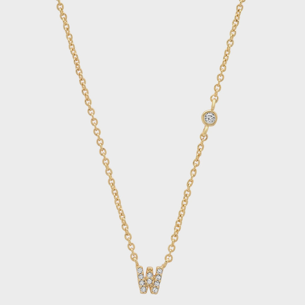 CZ Initial Necklace - W