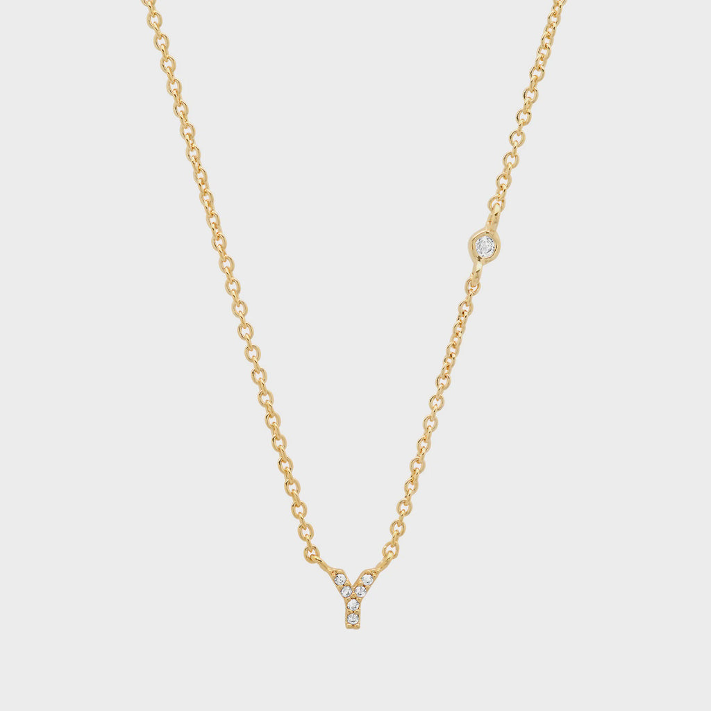 CZ Initial Necklace - Y