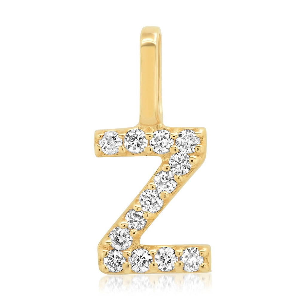 14k Gold Diamond Initial Charm - Z