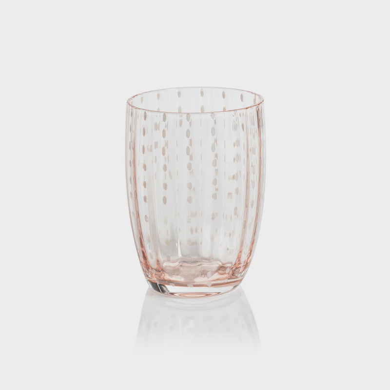 Portofino White Dot Glassware - Pink - Tumbler