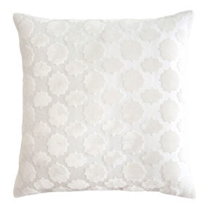 Mod Fretwork Velvet Pillow with Insert - White  - 20" x 20"