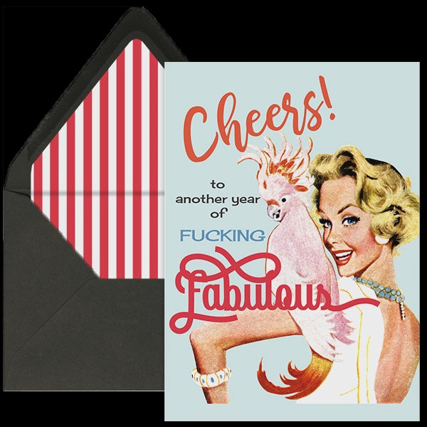 Another Year of Fucking Fabulous Retro Birthday Card