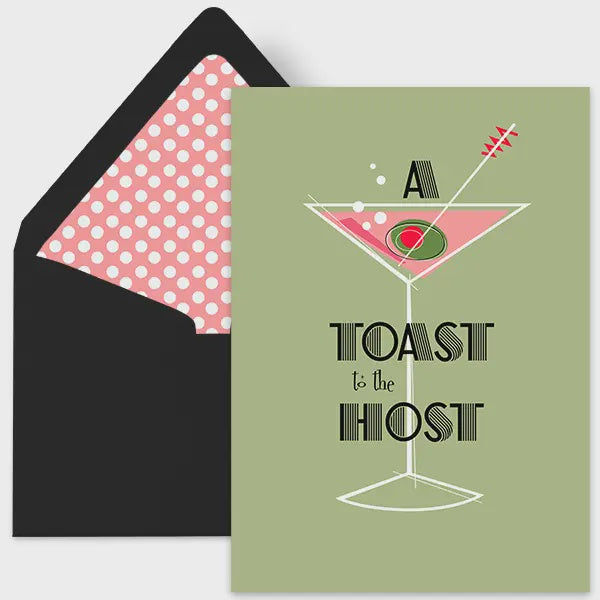 Martini Toast To the Host Greeting Card
