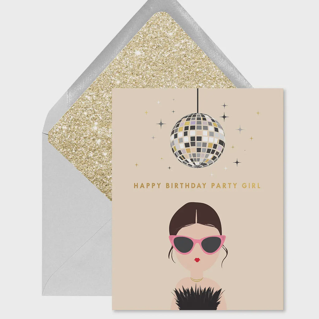 Disco Party Girl Birthday Greeting Card