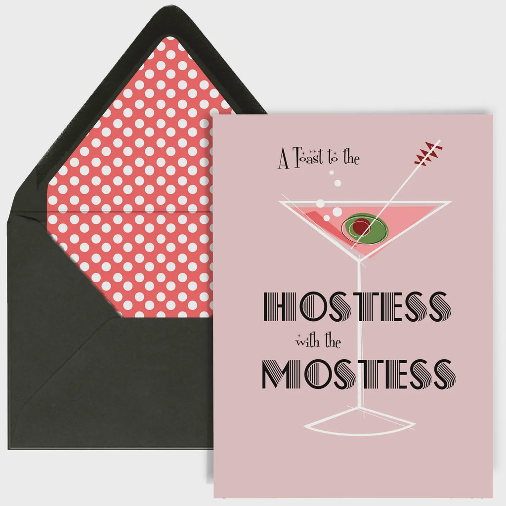Toast To the Hostess with the Mostess Vintage Martini Card