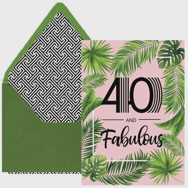 40 and Fabulous Pam Birthday Card
