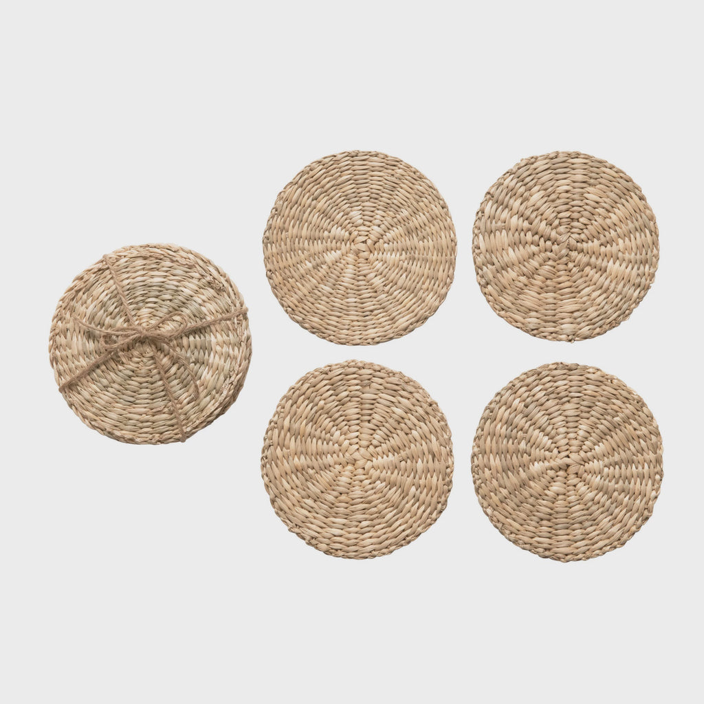 Hand-Woven Seagrass Coasters - Set of 4