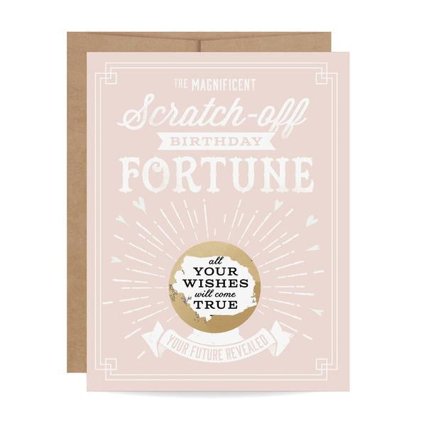 Pink Birthday Fortune Scratch-off Card