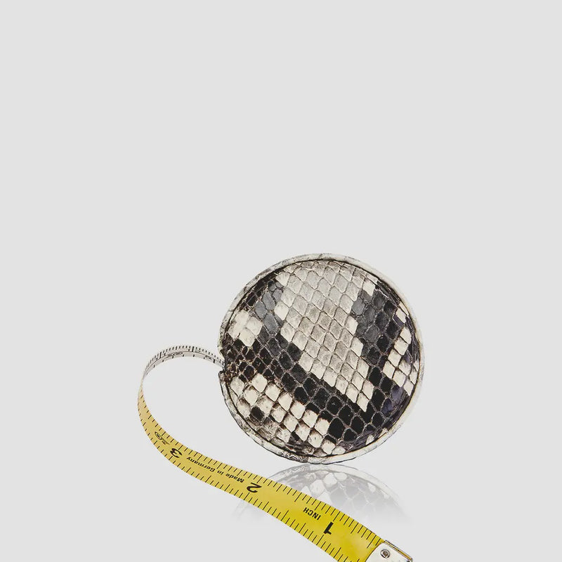 Tape Measure in Natural Printed Python Leather