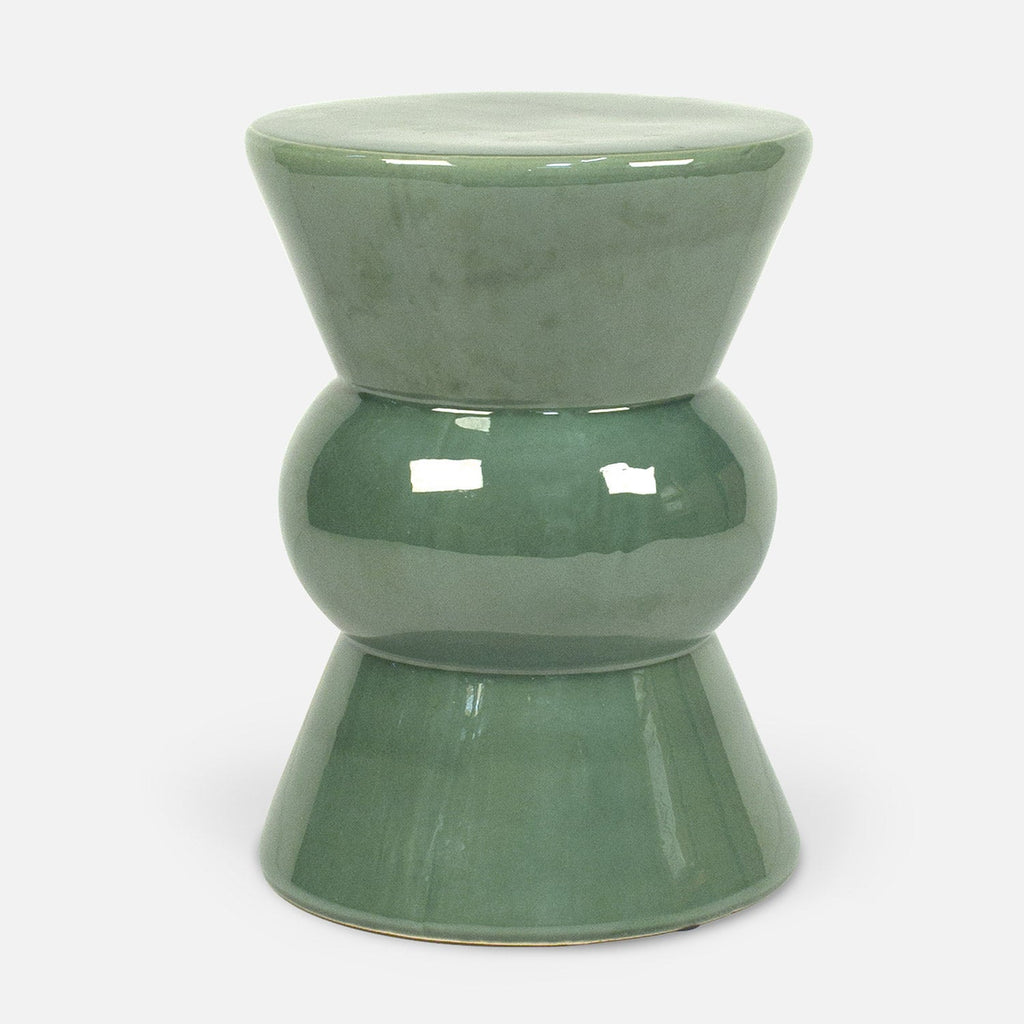 Teagan Jade Ceramic Stool - 13"D x 17"H