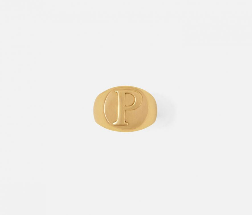 Gold Napkin Ring Letter - P